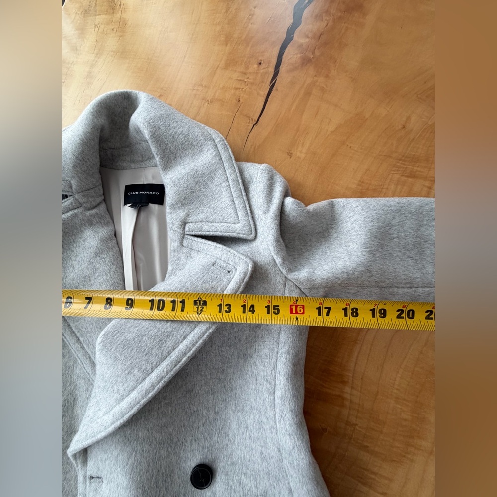 Club Monaco Daylina Long Wool Coat Heather Gray Size Small - Picture 13 of 16